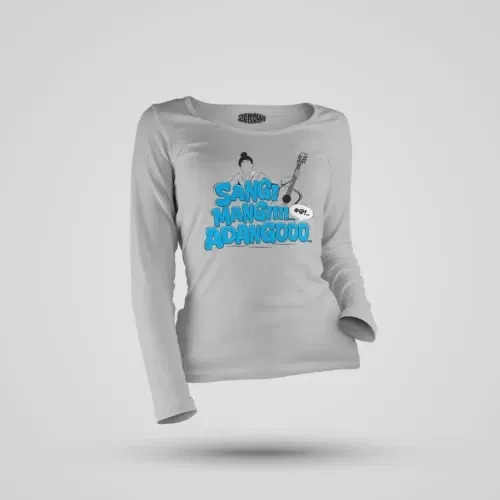 Sangi mangiiiii….. Adangoooo women's long sleeve t-shirt in grey melange color