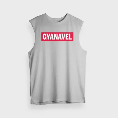 Gyanavel men/unisex tank top in grey melange color