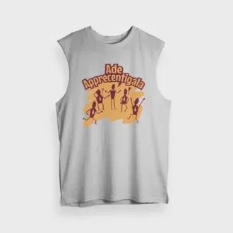 Ade apprecentingala men/unisex tank top in grey melange color