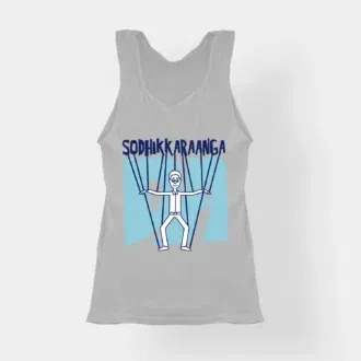 Sodhikkaraangada women's tank top in grey melange color