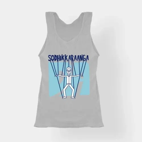 Sodhikkaraangada women's tank top in grey melange color