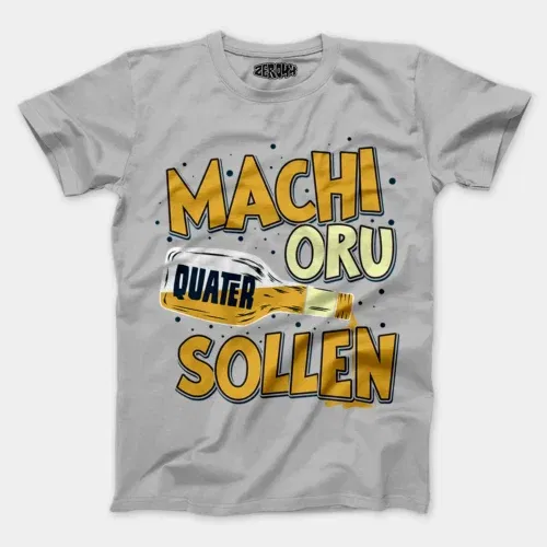 Machi oru quater sollen men/unisex t-shirt in grey melange color