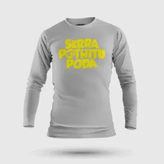 Serra pothitu poda men/unisex long sleeve t-shirt in grey melange color