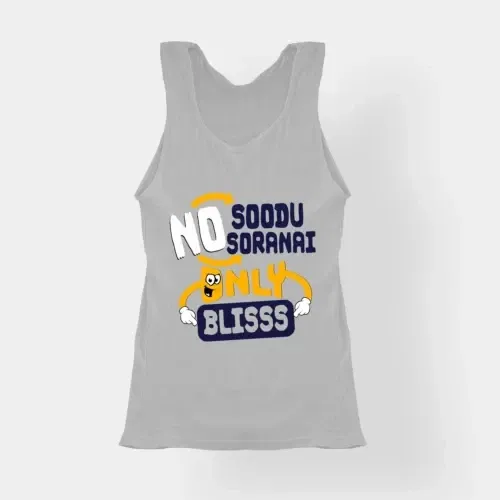 No soodu no soranai only blissssssss women's tank top in grey melange color