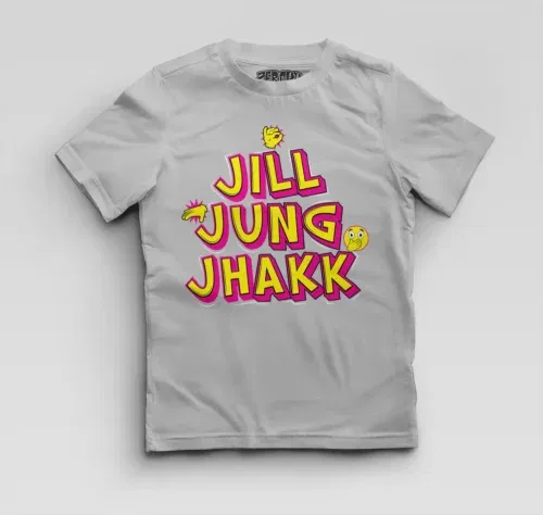 Jill jung jhakk boys round neck t-shirt in grey melange color