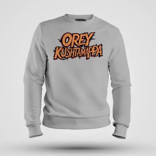 Ore kushtamappa men/unisex sweatshirt in grey melange color