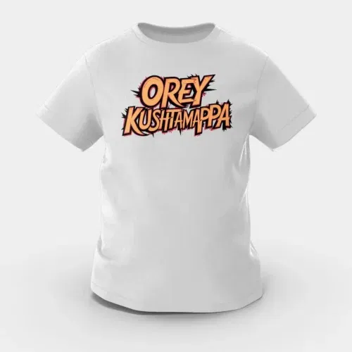 Ore kushtamappa girls round neck t-shirt in grey melange color