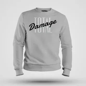 Total damage men/unisex sweatshirt in grey melange color