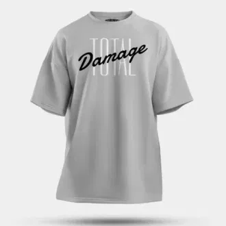 Total damage men/unisex oversized t-shirt in grey melange color