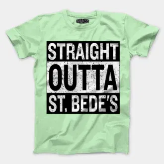 Straight outta st. Bedes men/unisex t-shirt in jade color