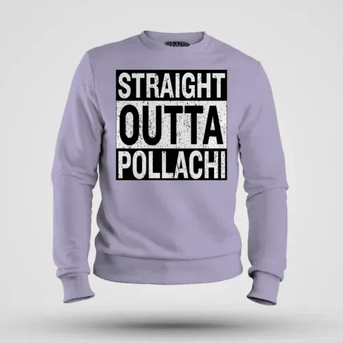 Straight outta pollachi men/unisex sweatshirt in lavender color