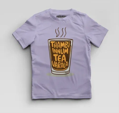 Thambi innum tea varala boys round neck t-shirt in lavender color