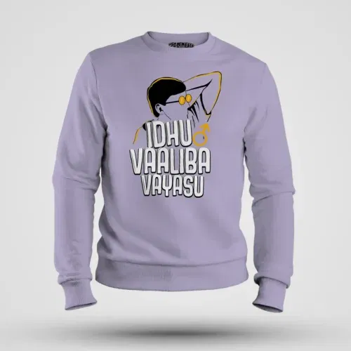 Idhu vaaliba vayasu men/unisex sweatshirt in lavender color