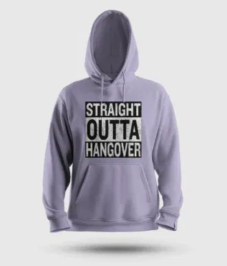 Straight outta hangover men/unisex hoodie in lavender color