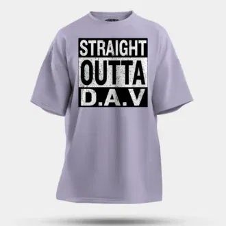 Straight outta dav men/unisex oversized t-shirt in lavender color