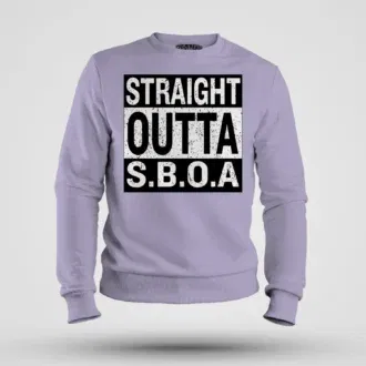 Straight outta sboa men/unisex sweatshirt in lavender color