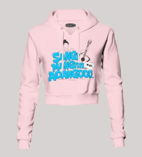 Sangi mangiiiii….. Adangoooo women's crop hoodies in light baby pink color