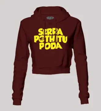 Serra pothitu poda women's crop hoodies in maroon color