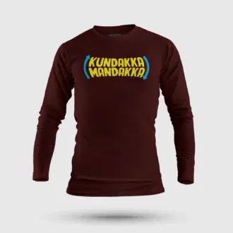 Kundakka mandakka men/unisex long sleeve t-shirt in maroon color