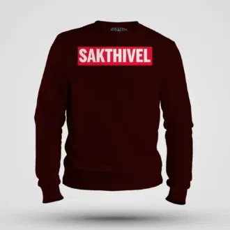 Sakthivel men/unisex sweatshirt in maroon color