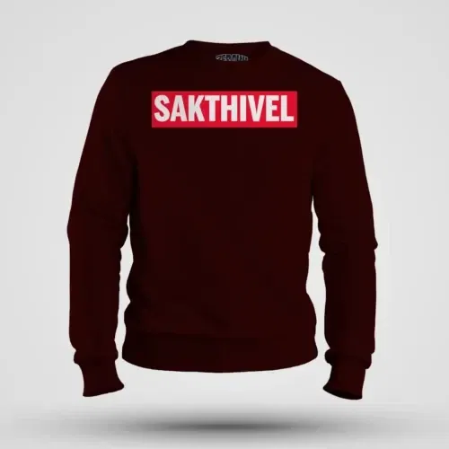 Sakthivel men/unisex sweatshirt in maroon color