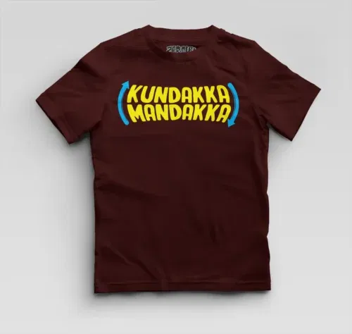 Kundakka mandakka boys round neck t-shirt in maroon color