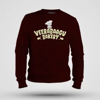 Veerabaagu bakery men/unisex sweatshirt in maroon color