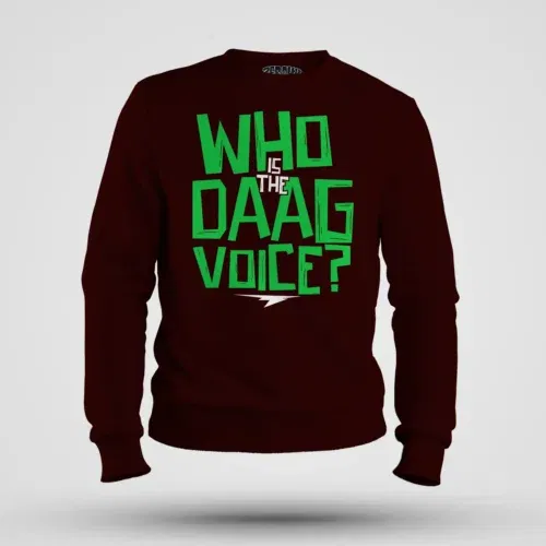 Who is the daag voice men/unisex sweatshirt in maroon color