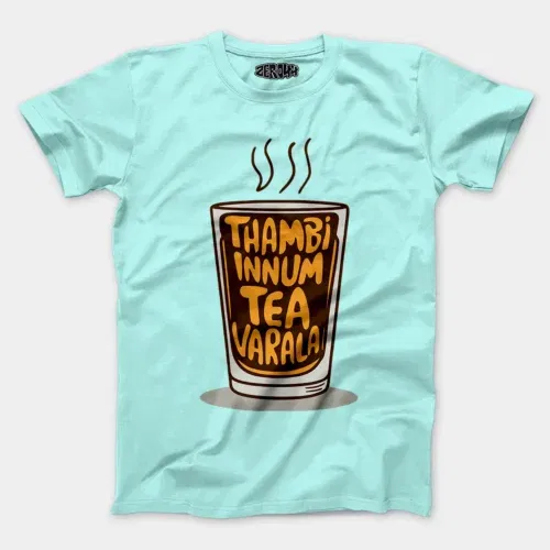 Thambi innum tea varala men/unisex t-shirt in mint color