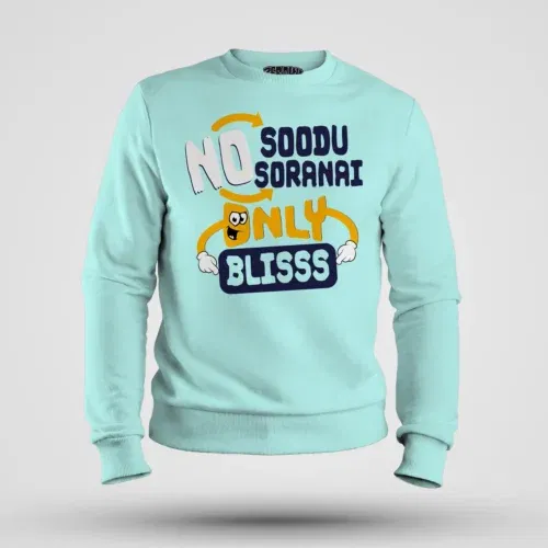 No soodu no soranai only blissssssss men/unisex sweatshirt in mint color