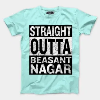 Straight outta beasant nagar men/unisex t-shirt in mint color