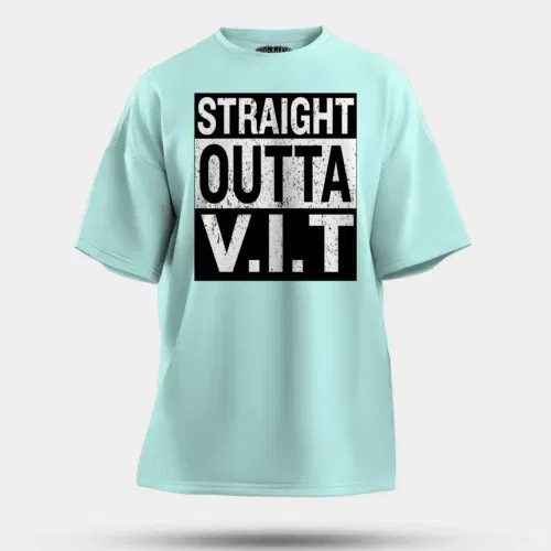 Straight outta vit men/unisex oversized t-shirt in mint color