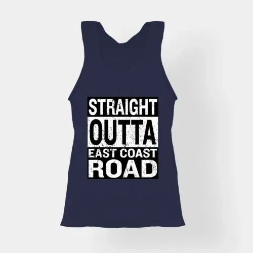 Straight outta ecr women's tank top in navy blue color