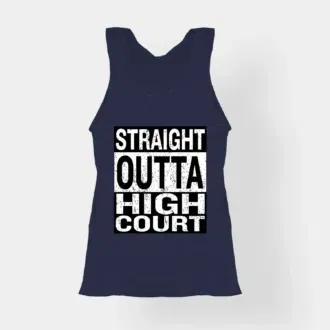 Straight outta high court women's tank top in navy blue color