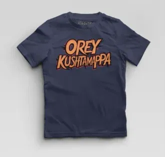 Ore kushtamappa boys round neck t-shirt in navy blue color