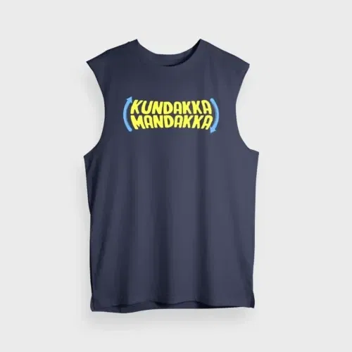 Kundakka mandakka men/unisex tank top in navy blue color