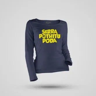 Serra pothitu poda women's long sleeve t-shirt in navy blue color