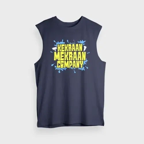 Kekraan mekraan company men/unisex tank top in navy blue color