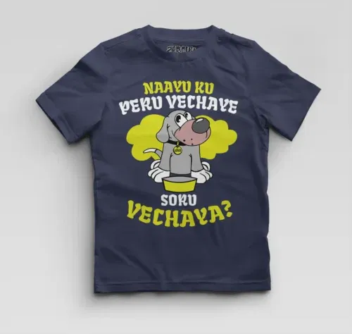 Naayu ku peru vachaye soru vachaye boys round neck t-shirt in navy blue color