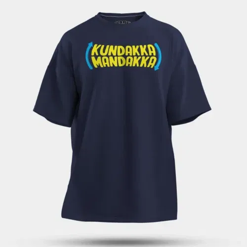 Kundakka mandakka men/unisex oversized t-shirt in navy blue color