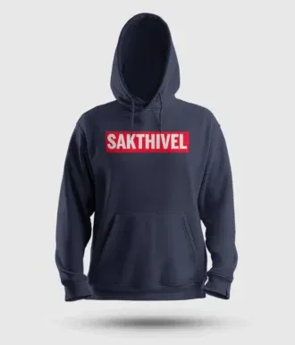 Sakthivel men/unisex hoodie in navy blue color