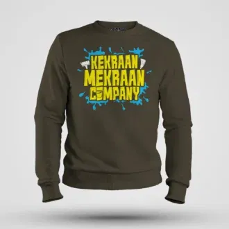 Kekraan mekraan company men/unisex sweatshirt in olive green color