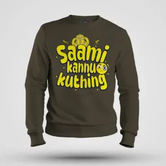 Saami kannu kuthing men/unisex sweatshirt in olive green color