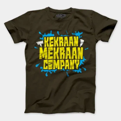 Kekraan mekraan company men/unisex t-shirt in olive green color