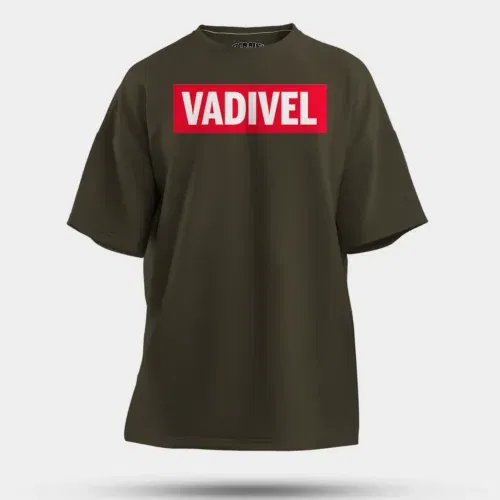 Vadivel men/unisex oversized t-shirt in olive green color