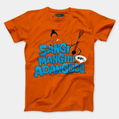 Sangi mangiiiii….. Adangoooo men/unisex t-shirt in orange color