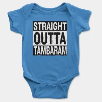 Straight outta tambaram onesie/romper in orchid blue color