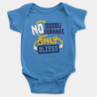 No soodu no soranai only blissssssss onesie/romper in orchid blue color