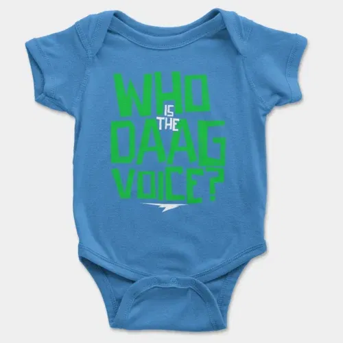 Who is the daag voice onesie/romper in orchid blue color