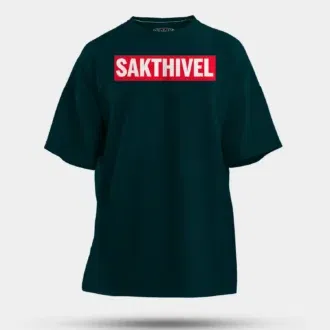 Sakthivel men/unisex oversized t-shirt in petrol blue color